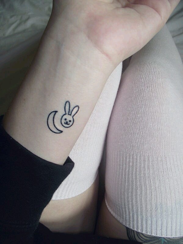Cartoon tatto rabbit